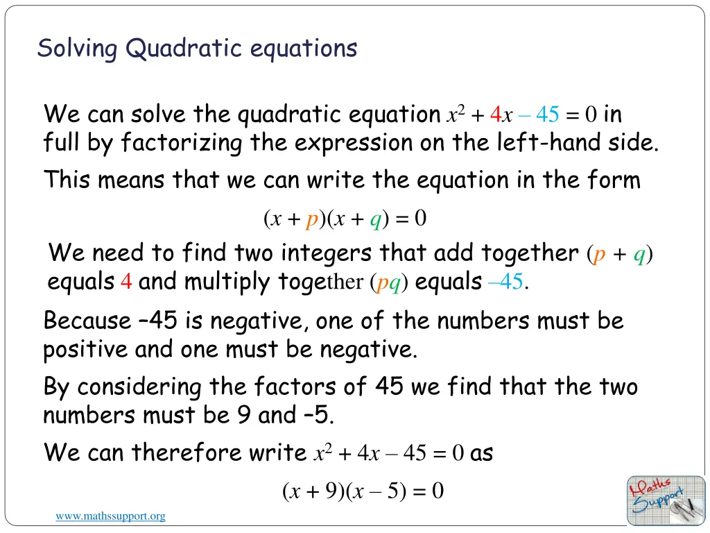 solving quadratic equations 1