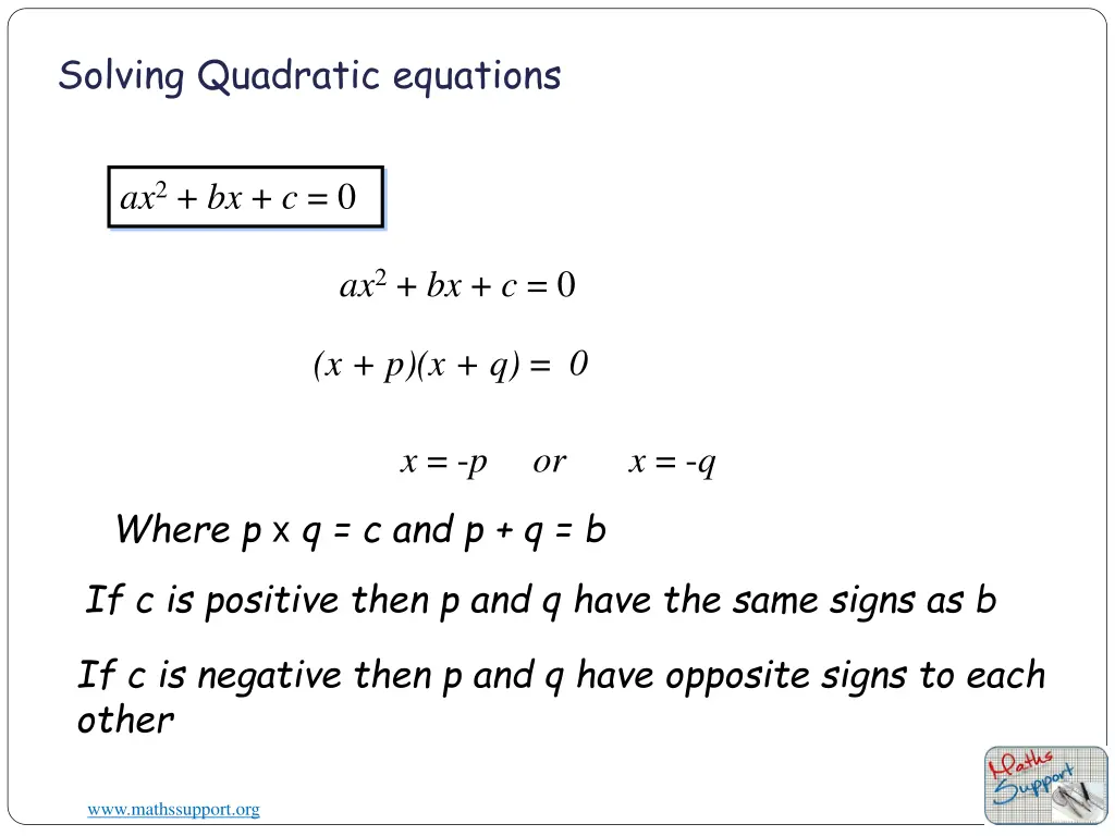 solving quadratic equations