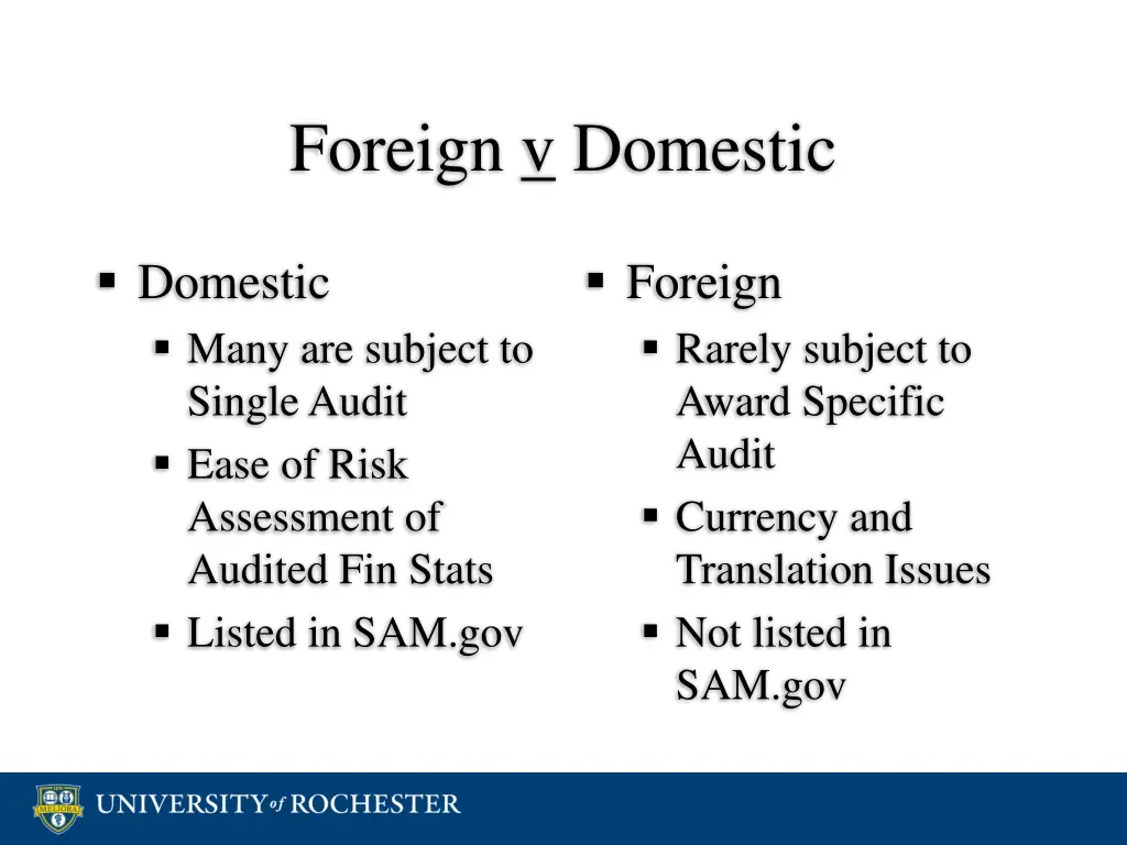 foreign v domestic