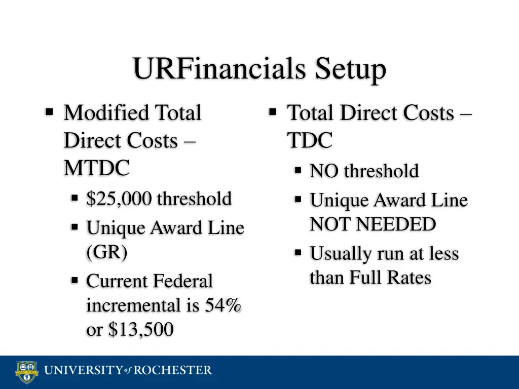 urfinancials setup