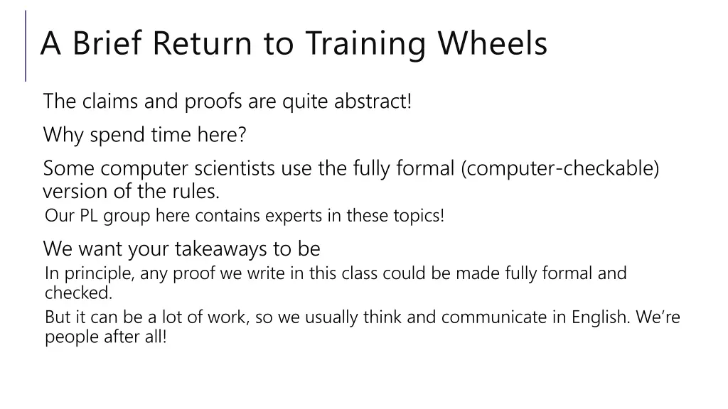 a brief return to training wheels 1