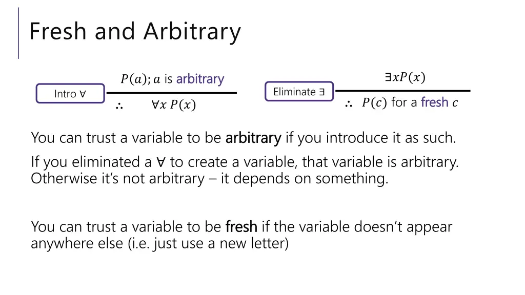 fresh and arbitrary 1