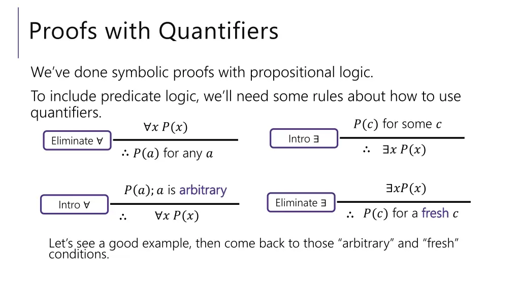proofs with quantifiers