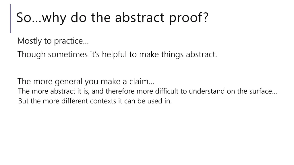 so why do the abstract proof