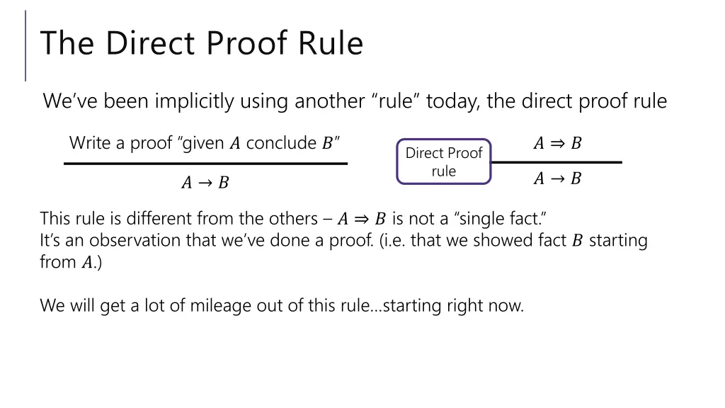 the direct proof rule 1