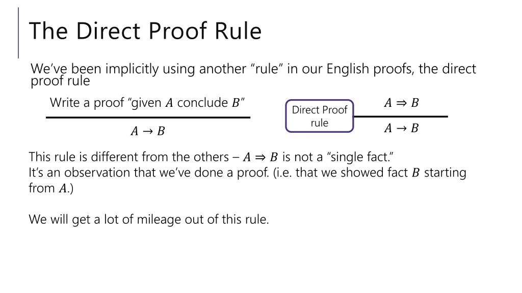 the direct proof rule