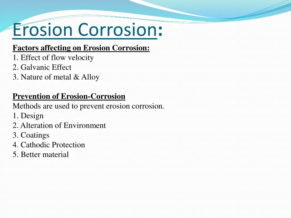 erosion corrosion factors affecting on erosion