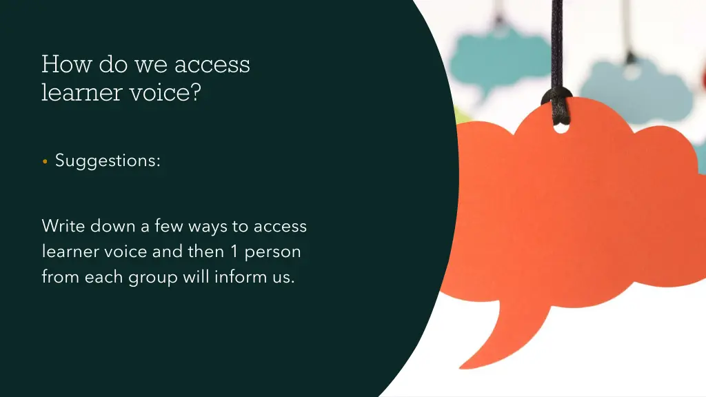 how do we access learner voice