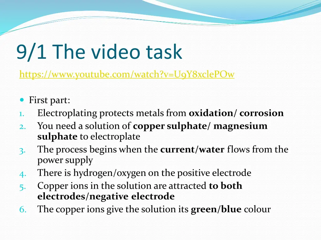 9 1 the video task