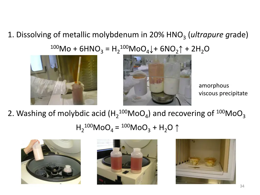 1 dissolving of metallic molybdenum