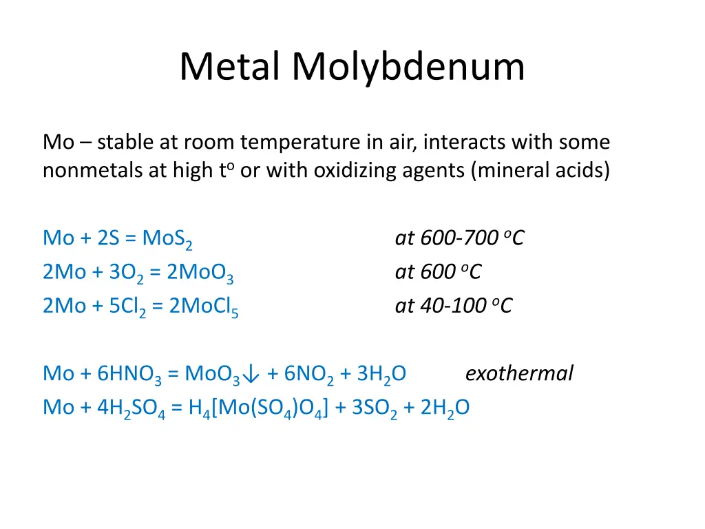 metal molybdenum