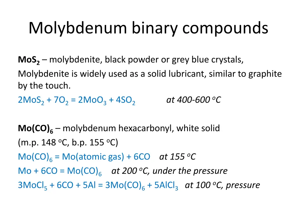molybdenum binary compounds 1
