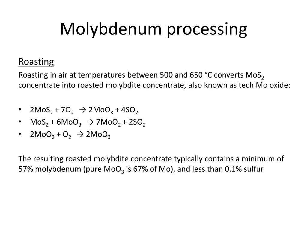 molybdenum processing 1