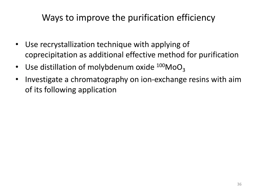 ways to improve the purification efficiency