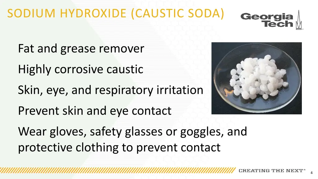 sodium hydroxide caustic soda