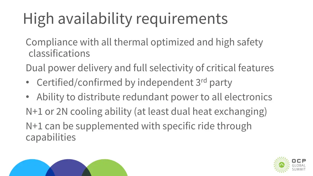 high availability requirements