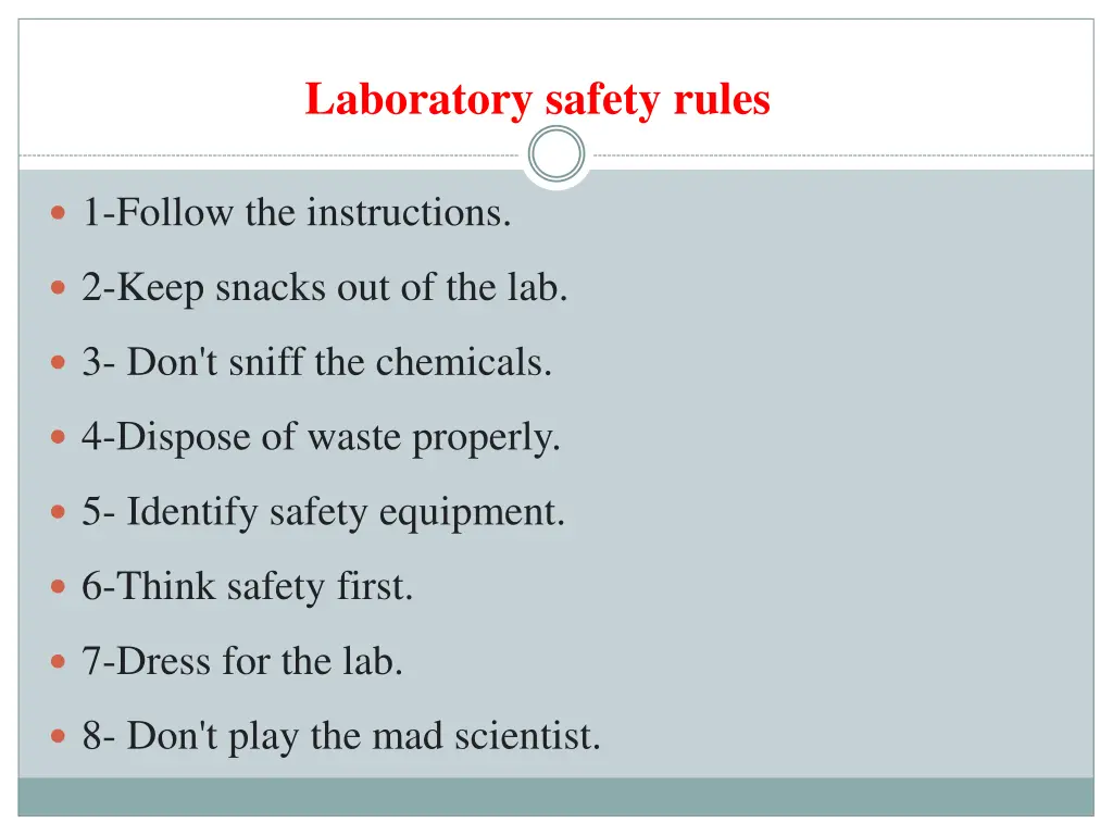 laboratory safety rules