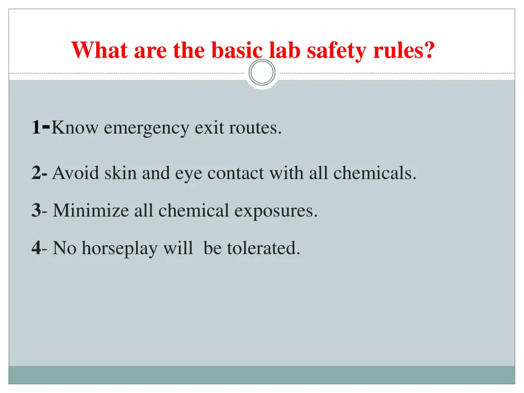 what are the basic lab safety rules