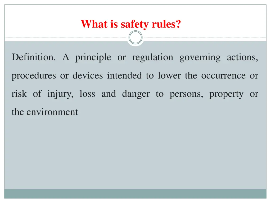 what is safety rules