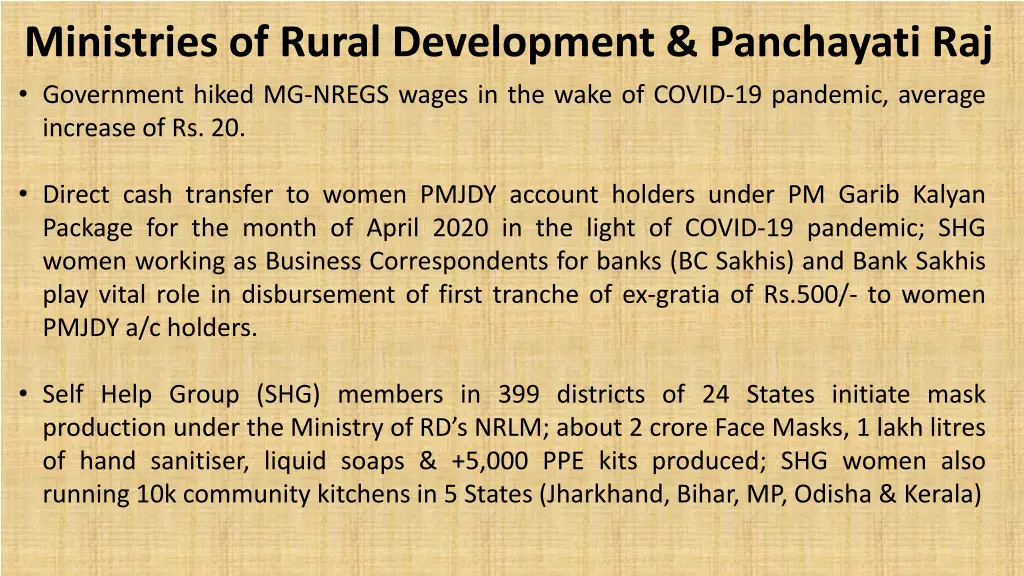 ministries of rural development panchayati
