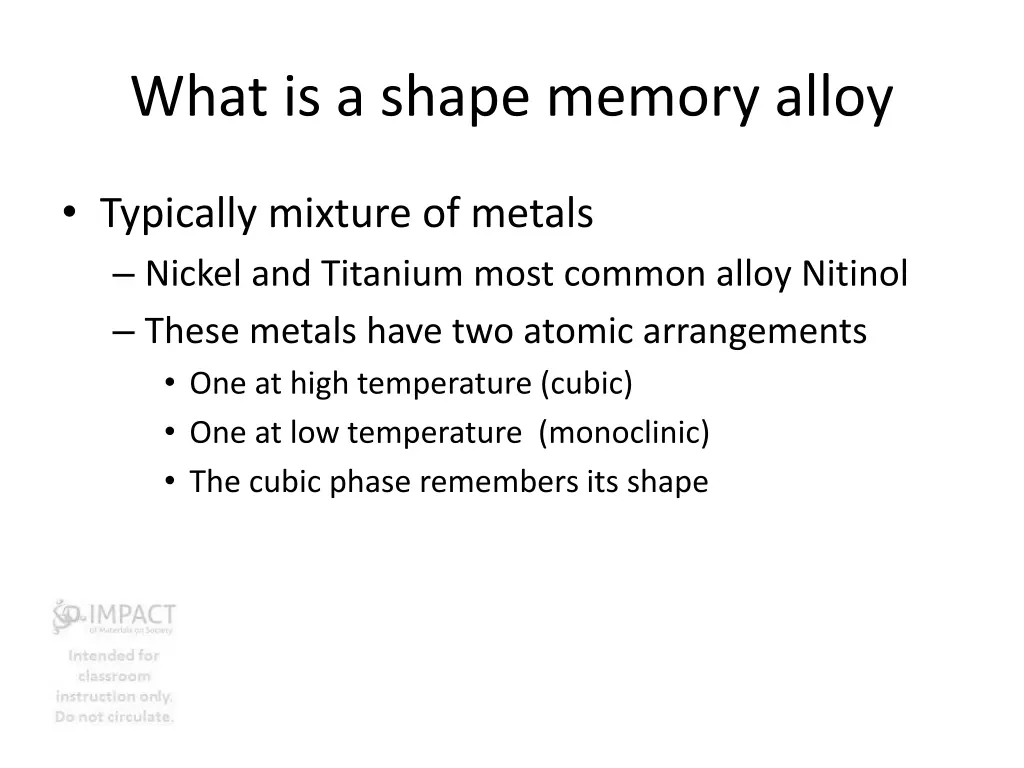 what is a shape memory alloy