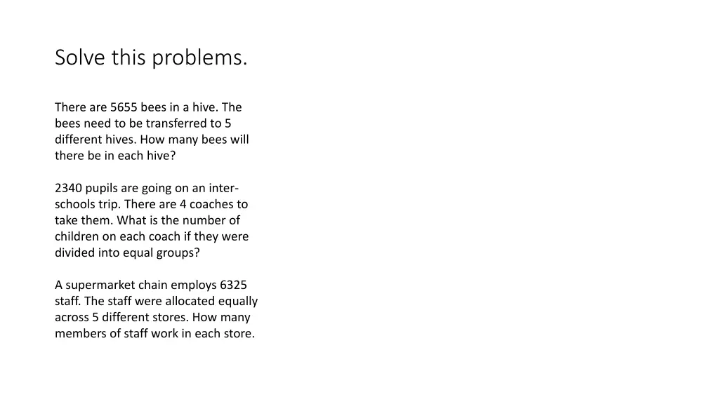 solve this problems