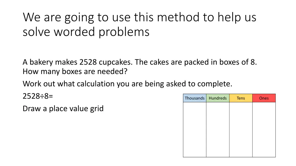 we are going to use this method to help us solve