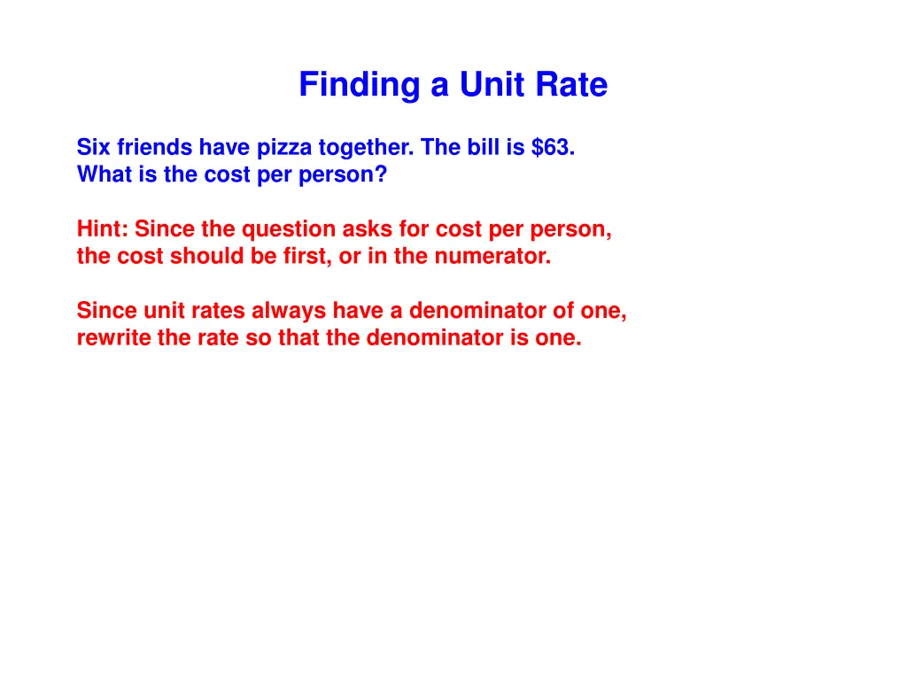 finding a unit rate