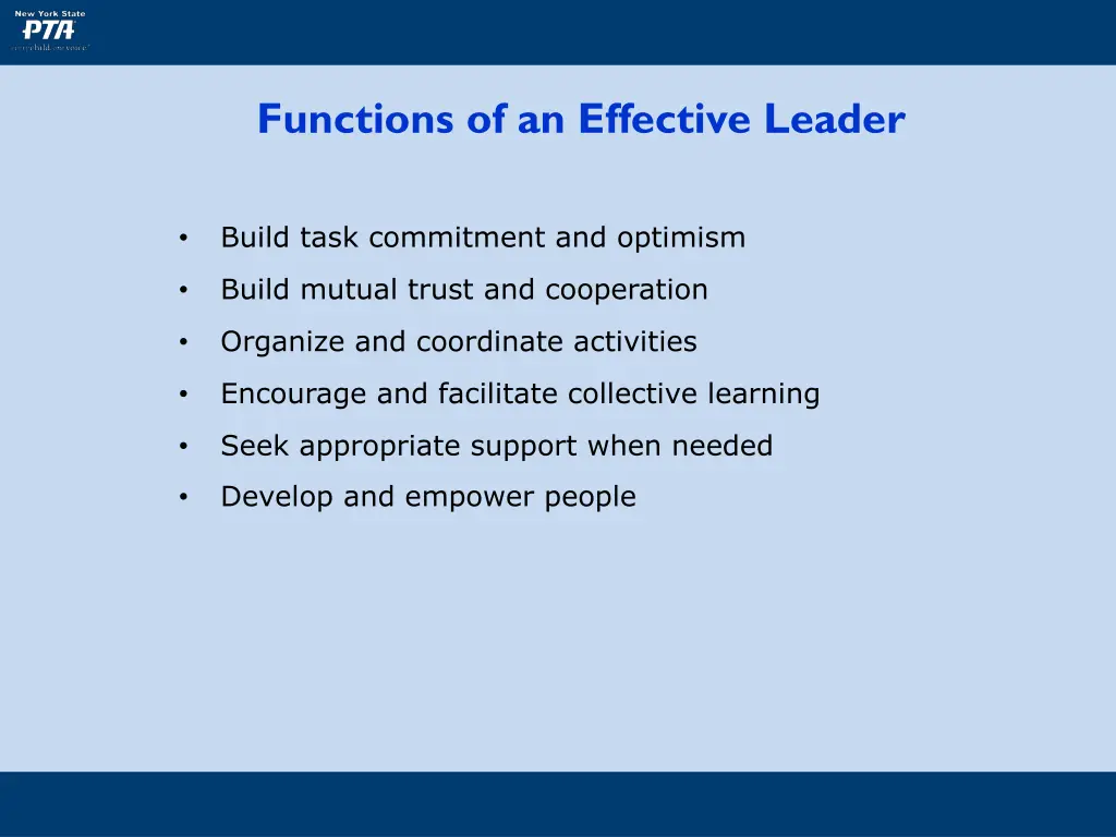 functions of an effective leader