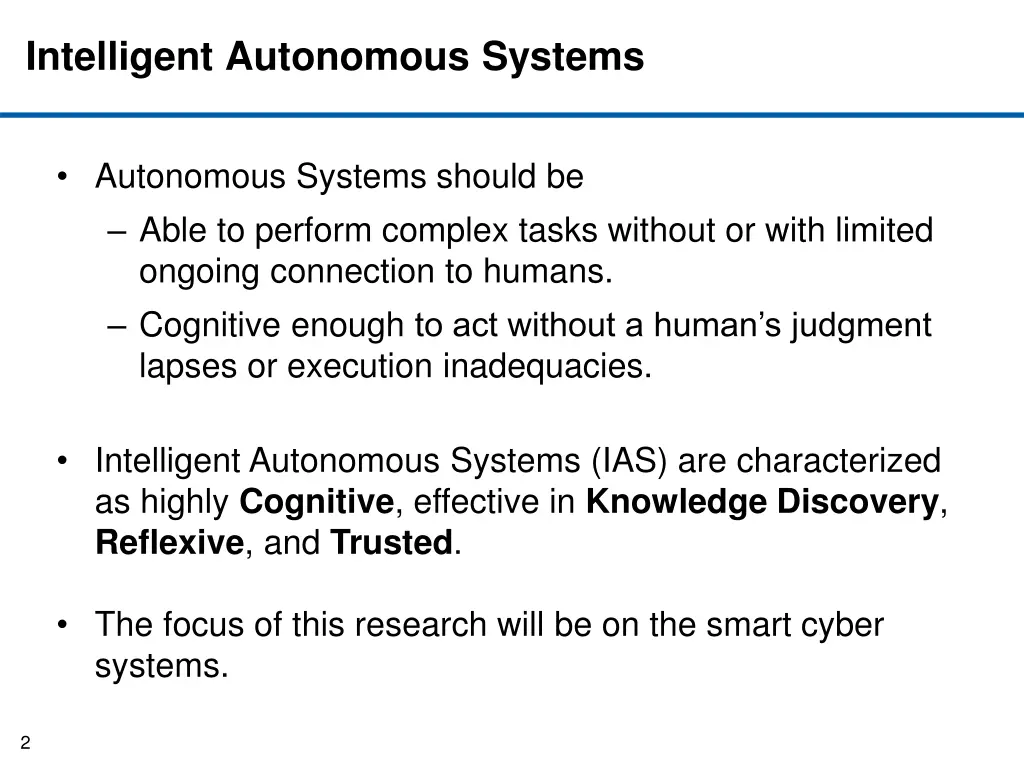 intelligent autonomous systems