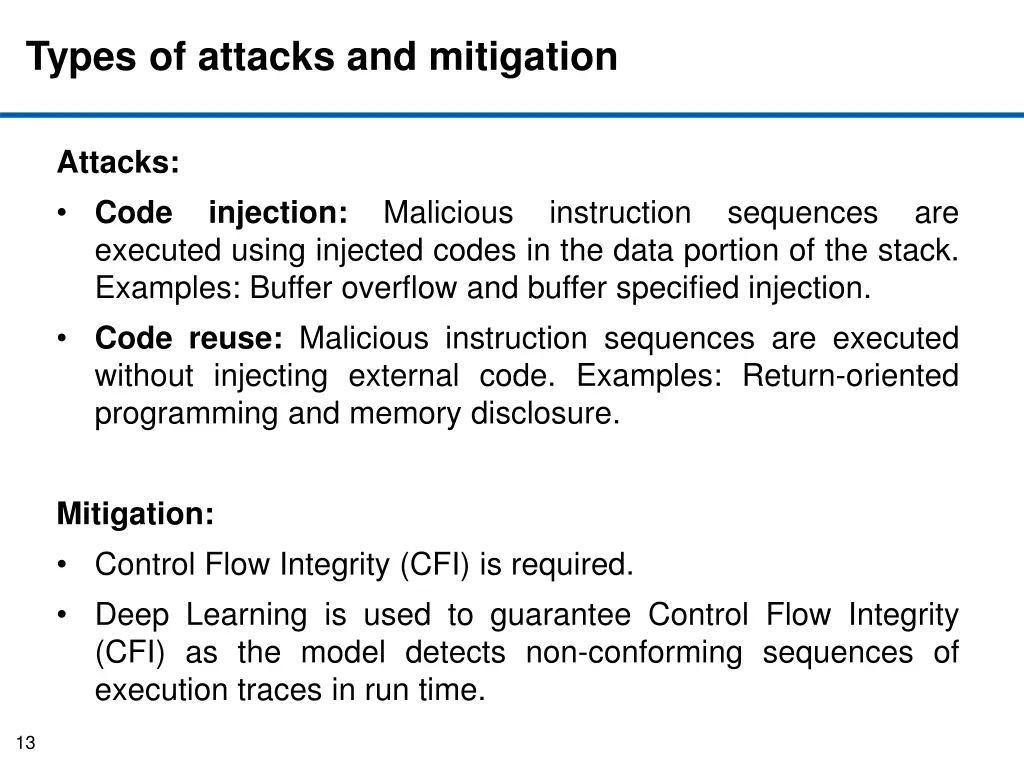 types of attacks and mitigation