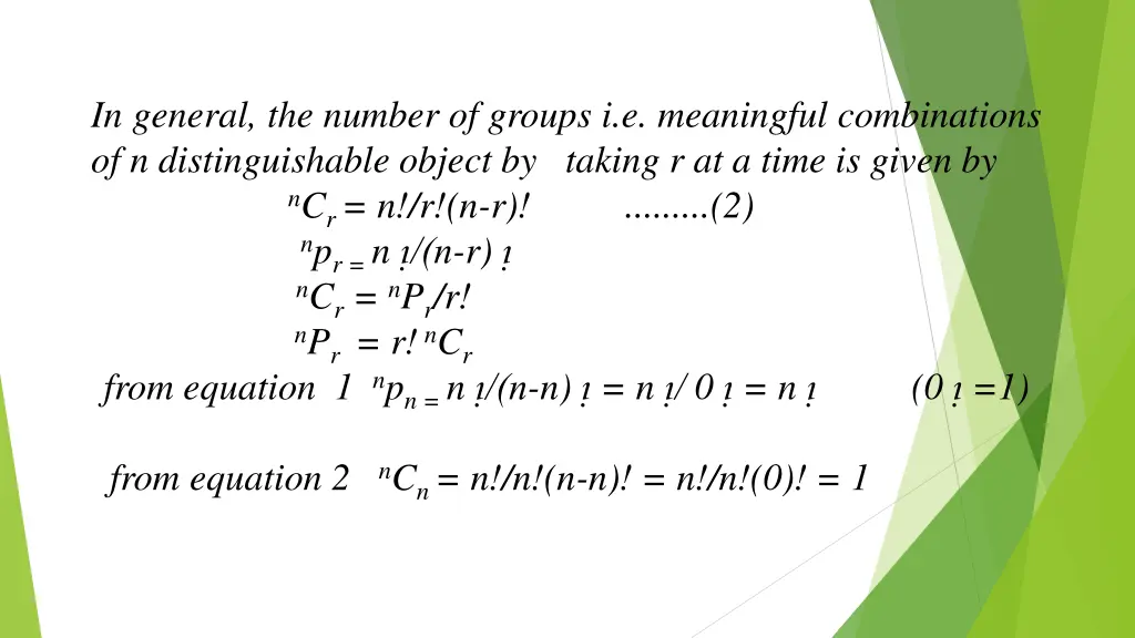 in general the number of groups i e meaningful