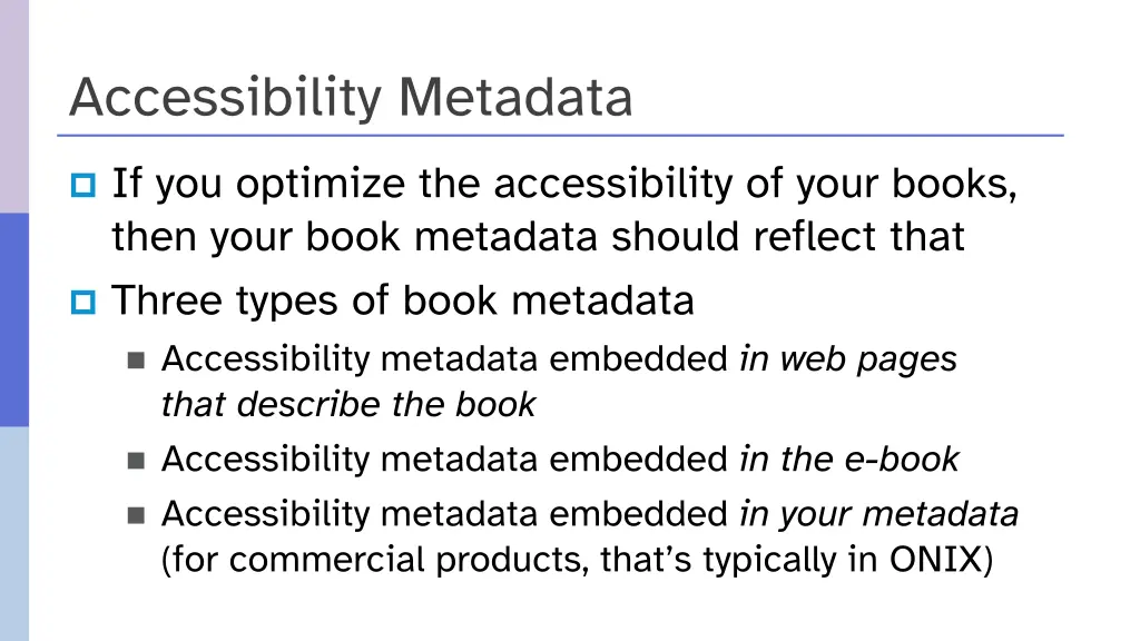 accessibility metadata