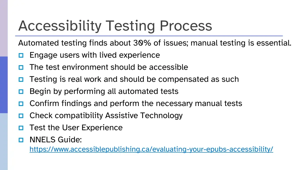 accessibility testing process