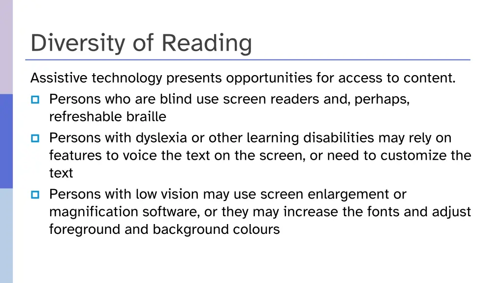 diversity of reading