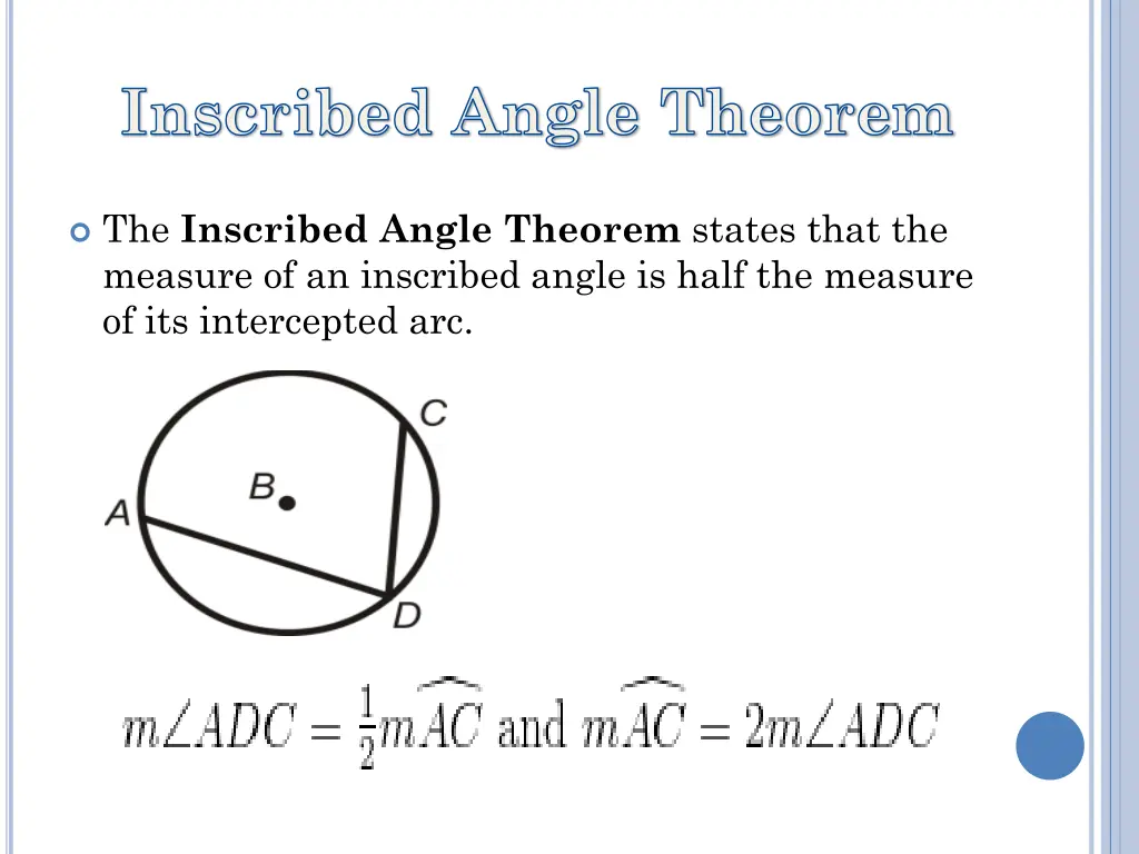 inscribed angle theorem