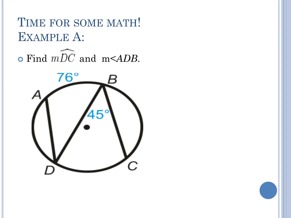t ime for some math e xample a