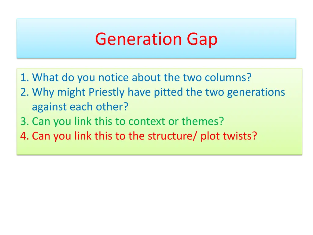 generation gap 1