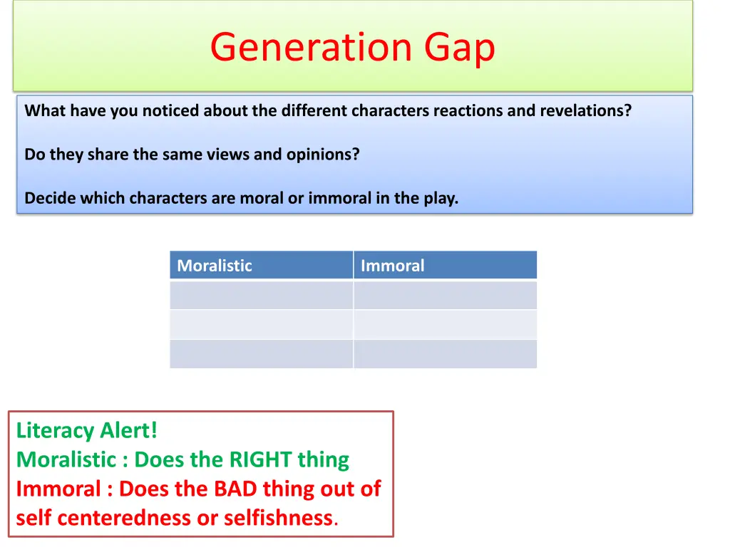 generation gap