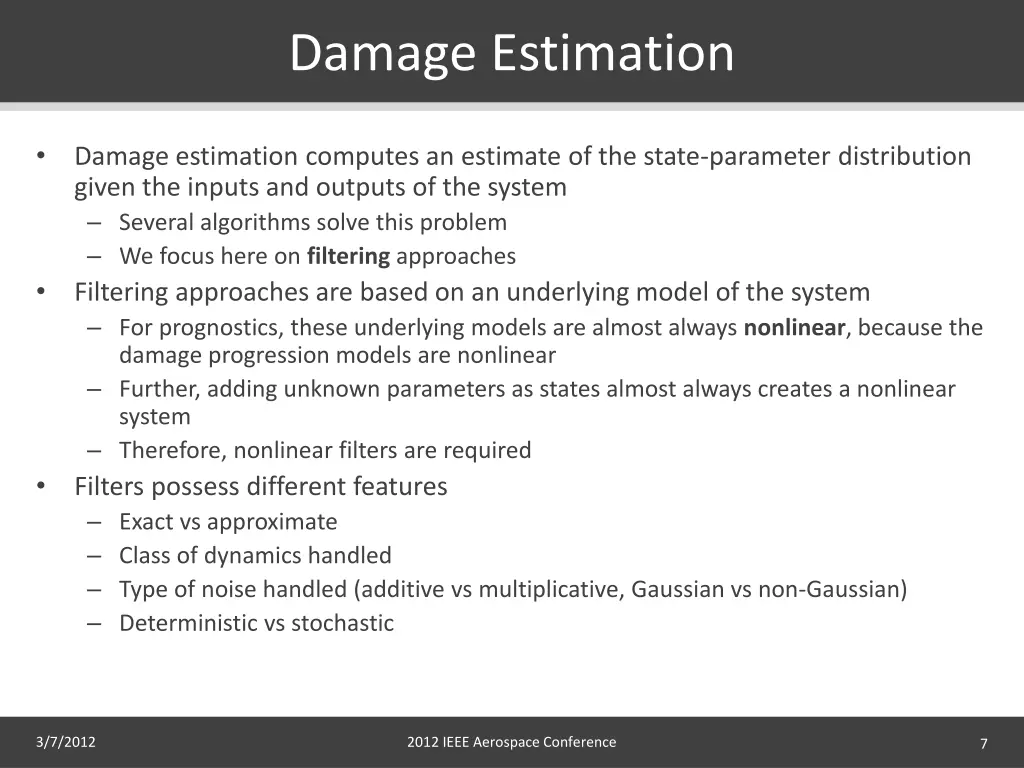 damage estimation