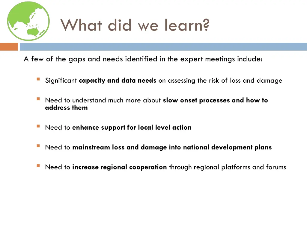 what did we learn