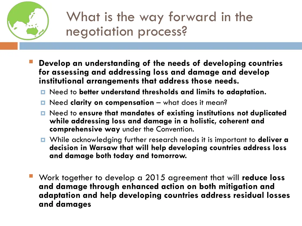 what is the way forward in the negotiation process