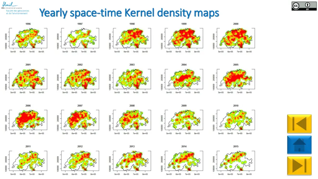yearly space yearly space time kernel density