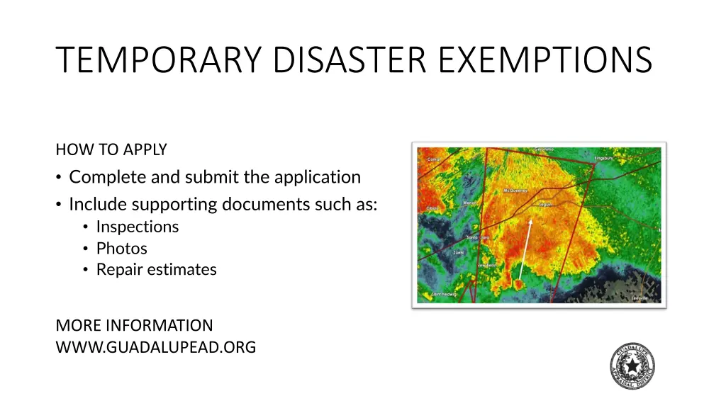 temporary disaster exemptions 4