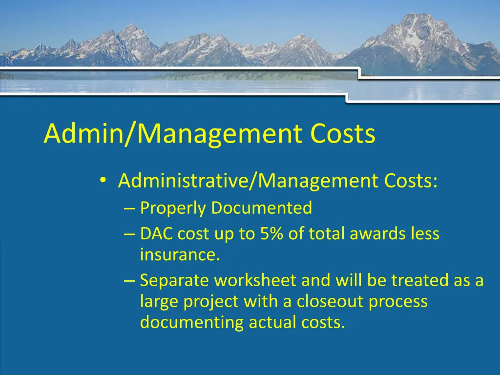 admin management costs
