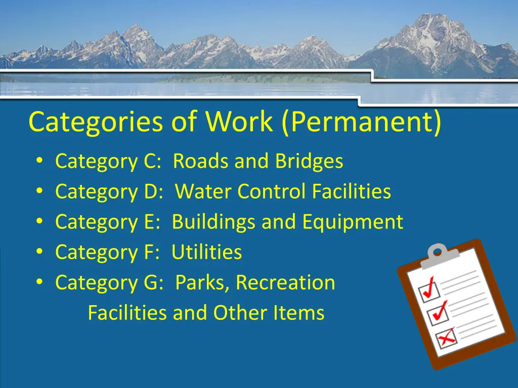 categories of work permanent category c roads