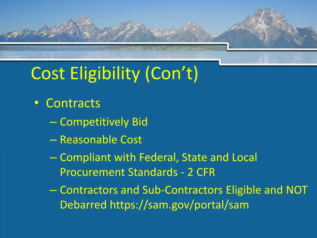 cost eligibility con t