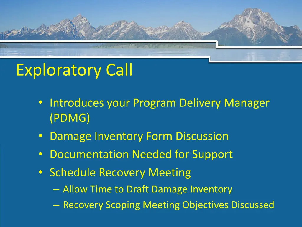 exploratory call