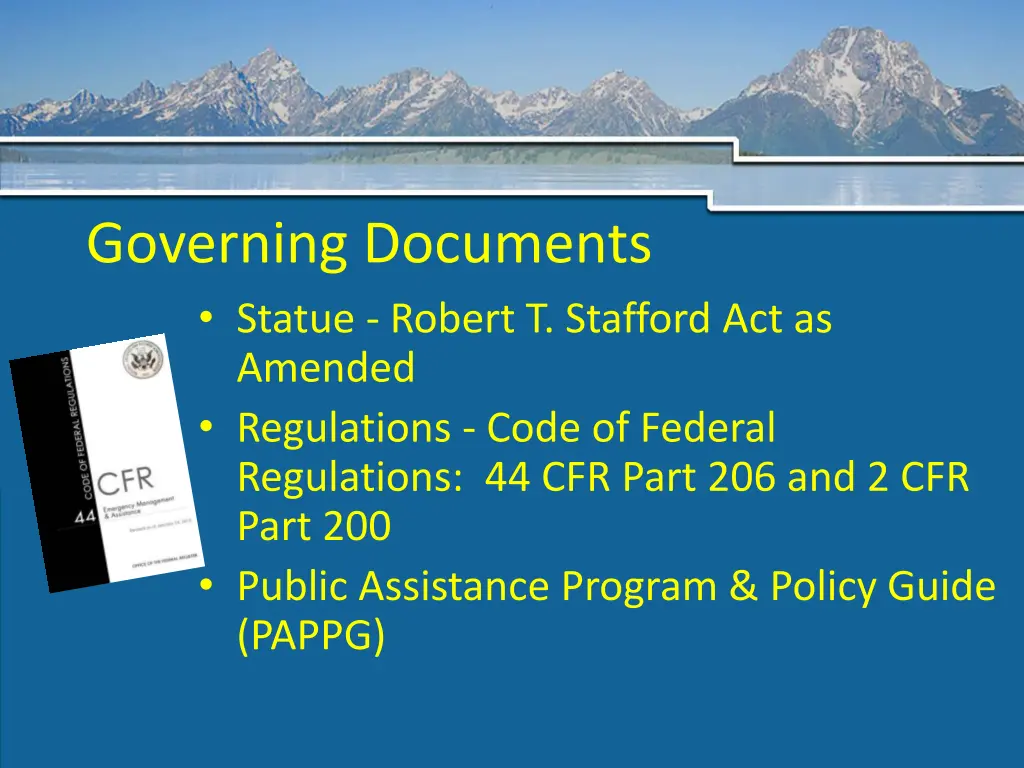 governing documents statue robert t stafford
