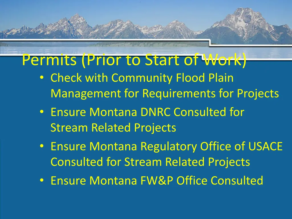 permits prior to start of work check with